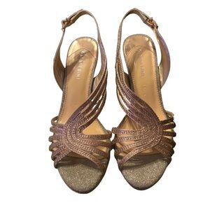 Gianni Bini Shimmering Gold Strappy Heels